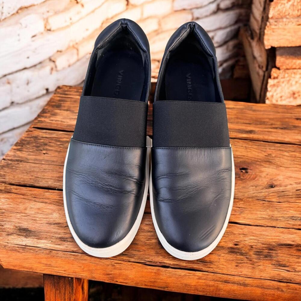 Vince Corbin Slip-On‎ Sneaker - Size 6.5 Women's Leather Black - Picture 3 of 8